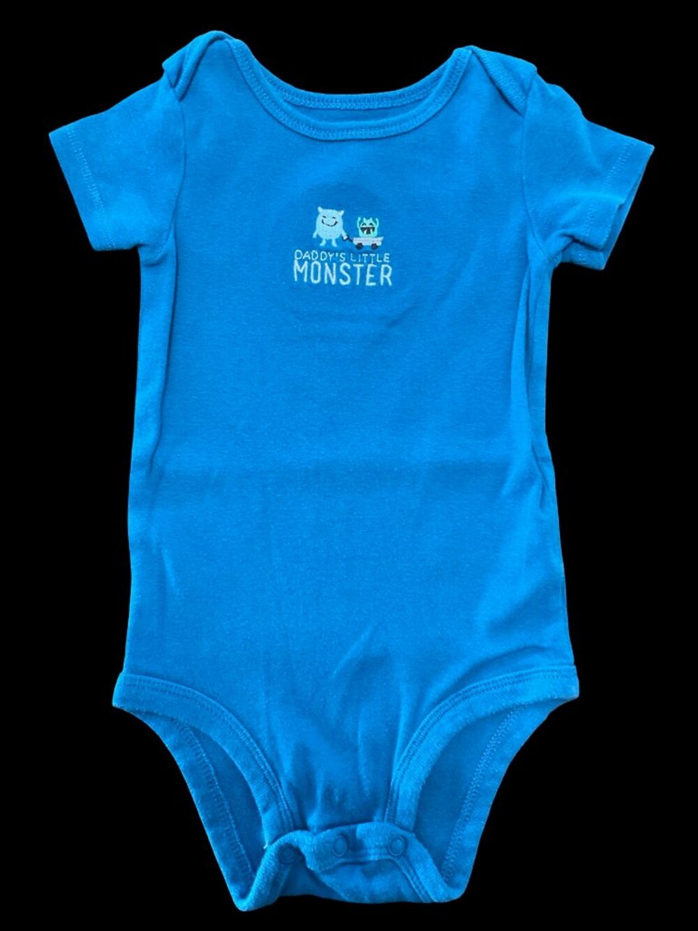 🌻10/$25 - Blue "Daddy's Little Monster" Onesie w/ Monster Embroidery